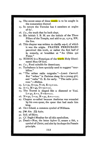Original scan of The Book of Lies, PDF page 118