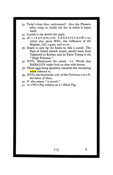 Original scan of The Book of Lies, PDF page 119
