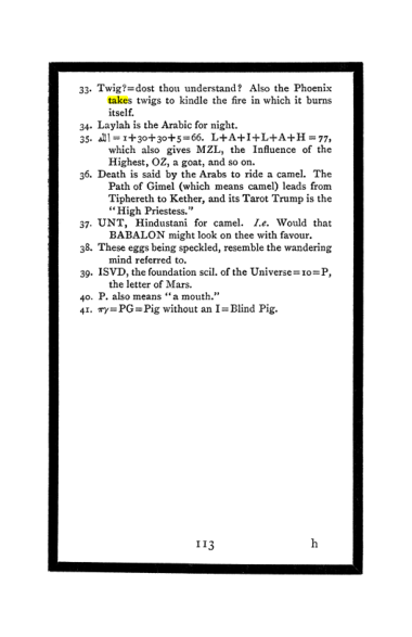 Original scan of The Book of Lies, PDF page 119