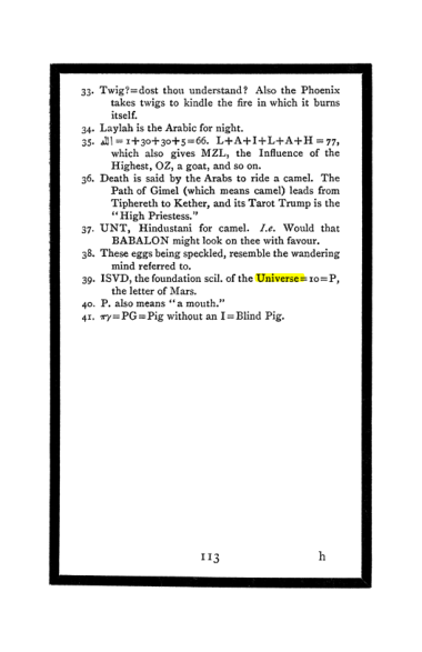 Original scan of The Book of Lies, PDF page 119
