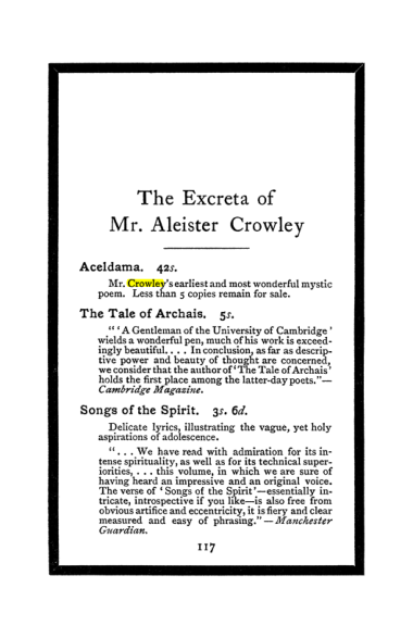 Original scan of The Book of Lies, PDF page 125
