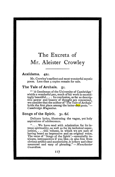 Original scan of The Book of Lies, PDF page 125
