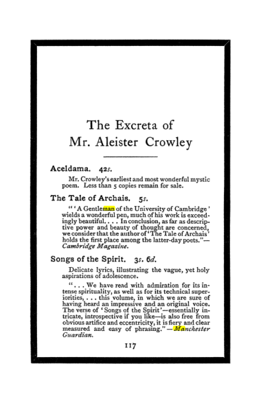 Original scan of The Book of Lies, PDF page 125