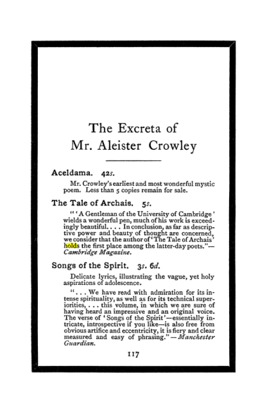 Original scan of The Book of Lies, PDF page 125