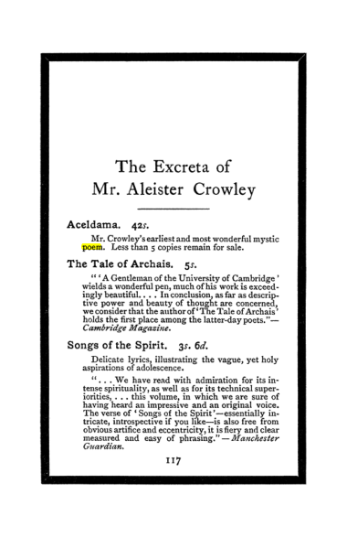 Original scan of The Book of Lies, PDF page 125