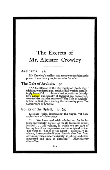 Original scan of The Book of Lies, PDF page 125