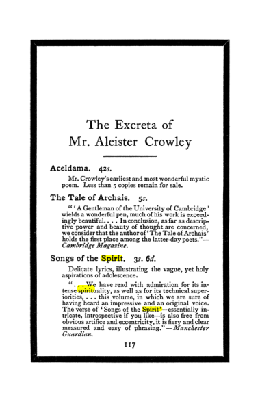 Original scan of The Book of Lies, PDF page 125