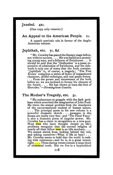 Original scan of The Book of Lies, PDF page 126