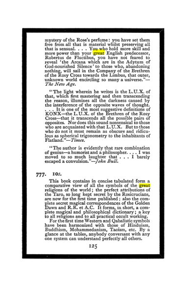 Original scan of The Book of Lies, PDF page 133