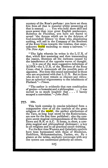 Original scan of The Book of Lies, PDF page 133
