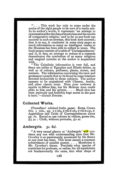 Original scan of The Book of Lies, PDF page 134