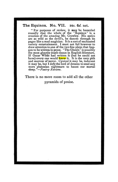 Original scan of The Book of Lies, PDF page 139