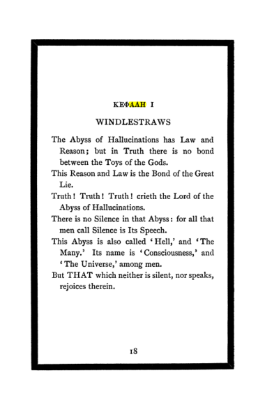 Original scan of The Book of Lies, PDF page 22