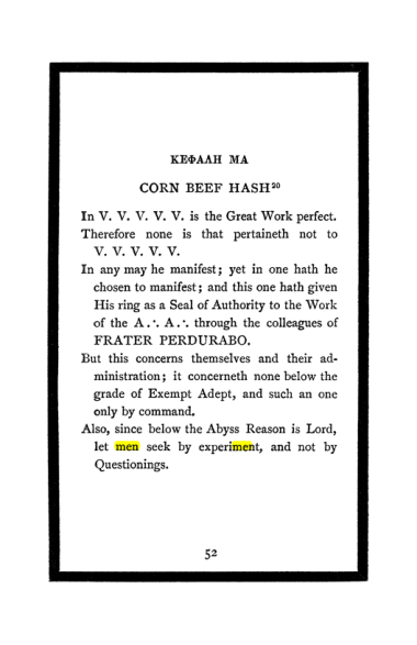 Original scan of The Book of Lies, PDF page 56