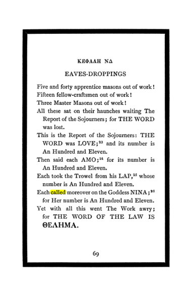 Original scan of The Book of Lies, PDF page 73