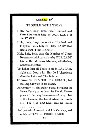 Original scan of The Book of Lies, PDF page 75