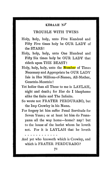 Original scan of The Book of Lies, PDF page 75