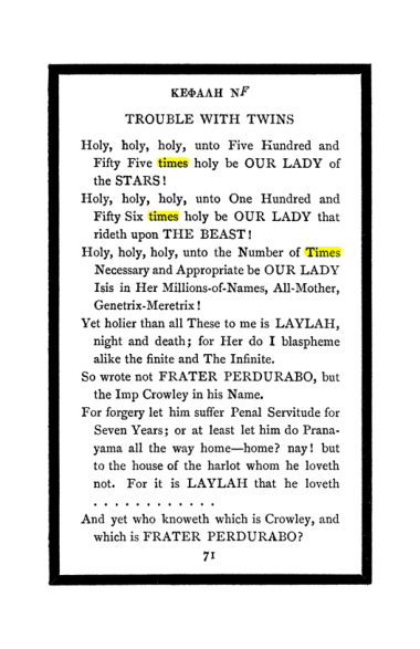 Original scan of The Book of Lies, PDF page 75
