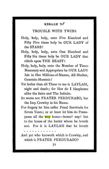 Original scan of The Book of Lies, PDF page 75