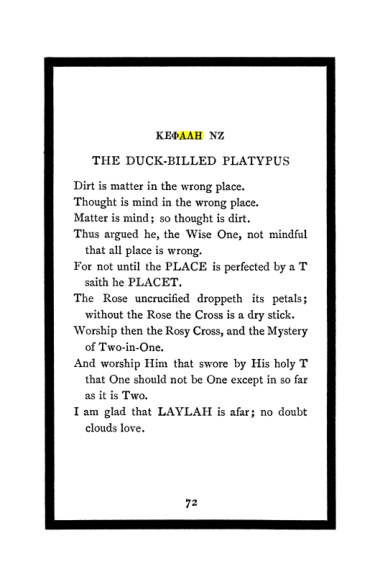 Original scan of The Book of Lies, PDF page 76