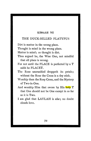 Original scan of The Book of Lies, PDF page 76