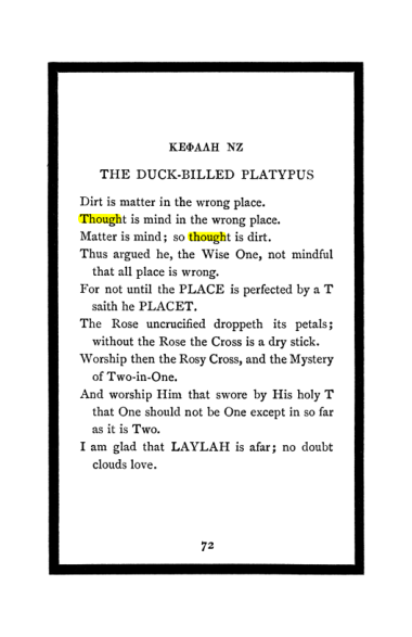Original scan of The Book of Lies, PDF page 76