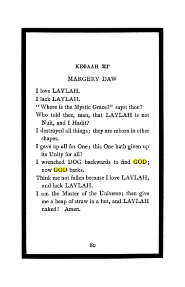Original scan of The Book of Lies, PDF page 84