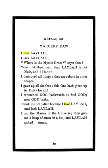 Original scan of The Book of Lies, PDF page 84