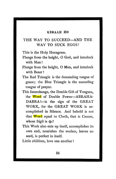 Original scan of The Book of Lies, PDF page 90