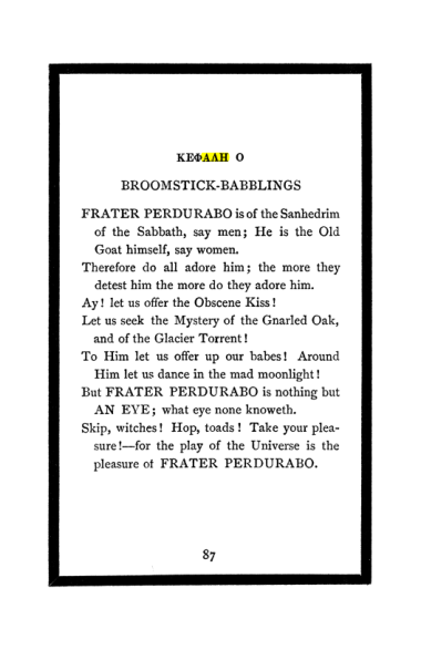 Original scan of The Book of Lies, PDF page 91