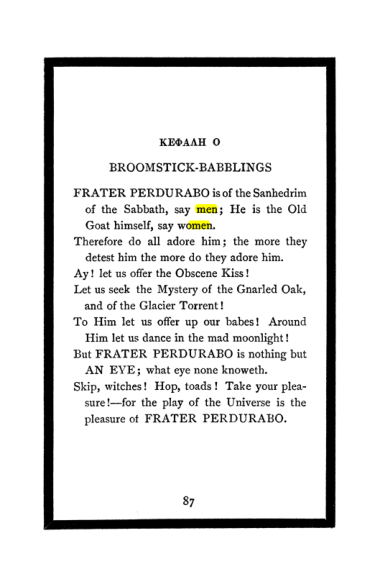 Original scan of The Book of Lies, PDF page 91