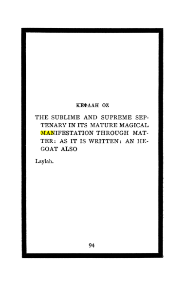 Original scan of The Book of Lies, PDF page 98