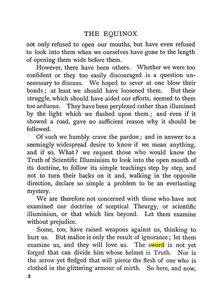 Original scan of The Equinox (Volume I, Number I), PDF page 10