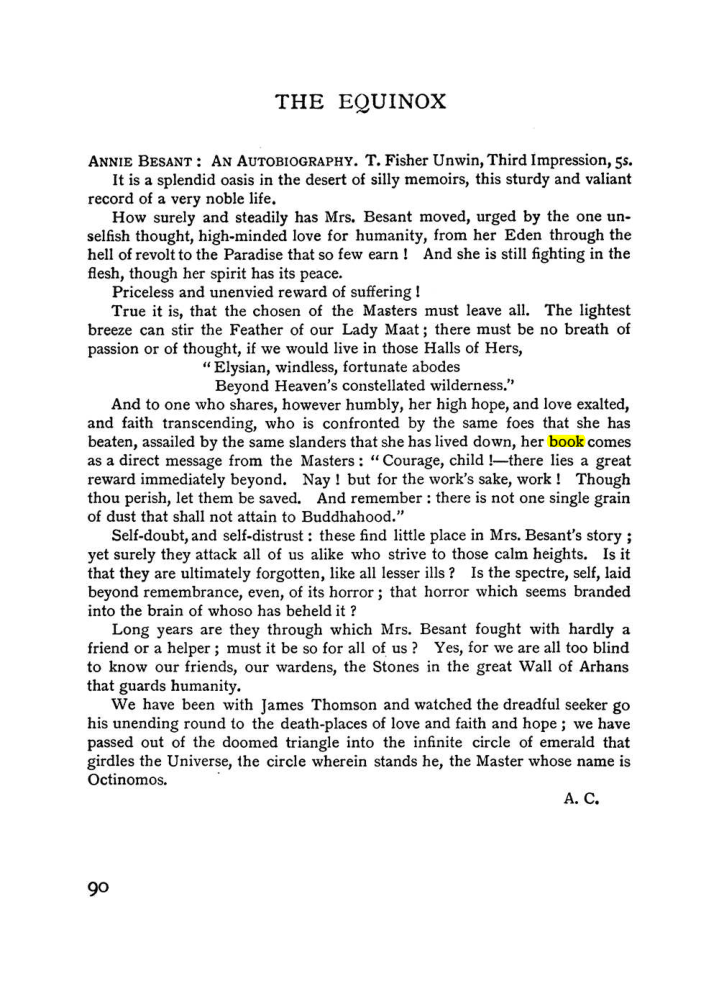 Original scan of The Equinox (Volume I, Number I), PDF page 100