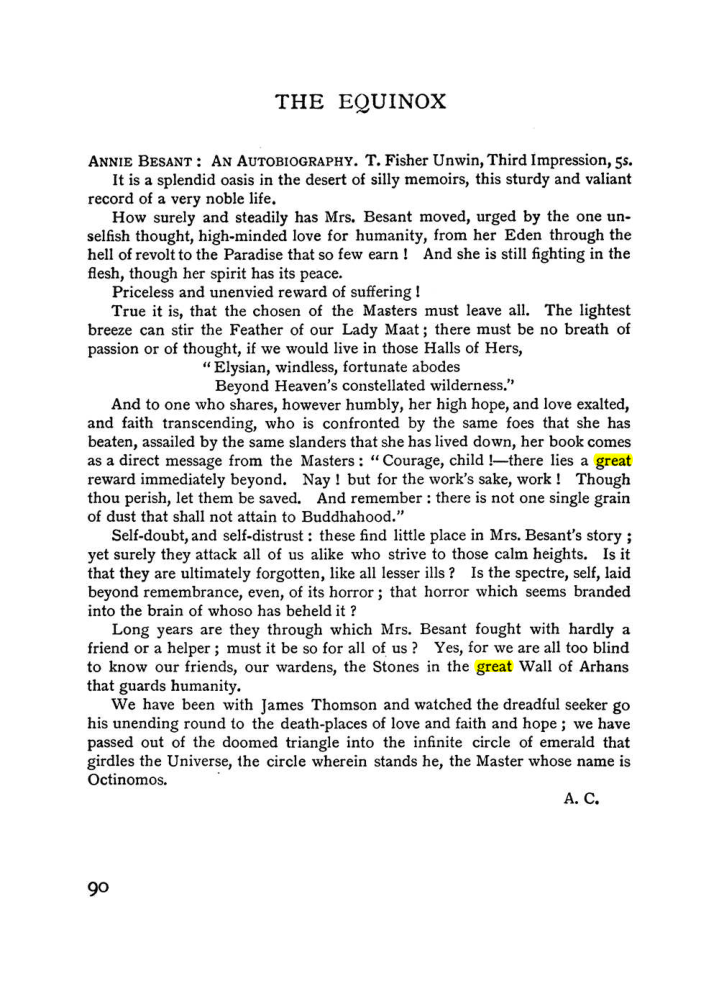 Original scan of The Equinox (Volume I, Number I), PDF page 100