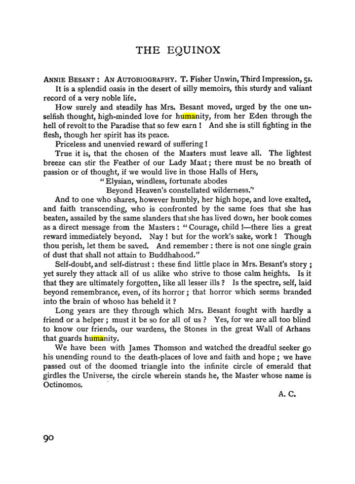 Original scan of The Equinox (Volume I, Number I), PDF page 100