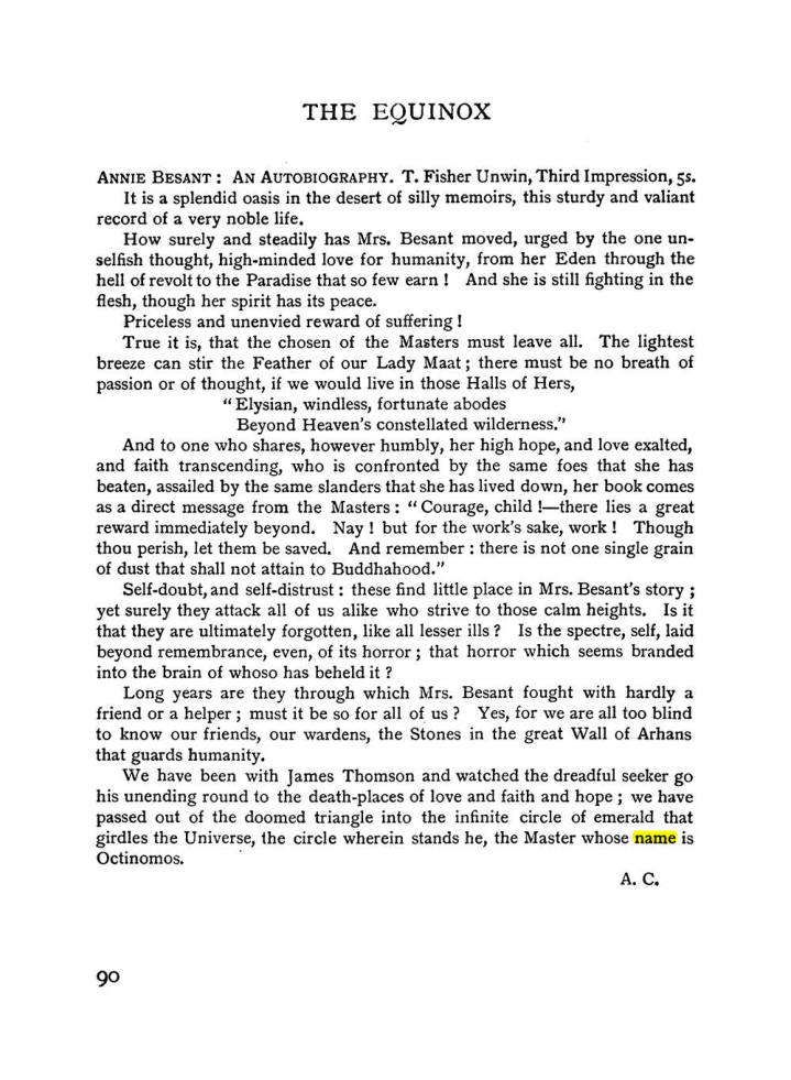 Original scan of The Equinox (Volume I, Number I), PDF page 100