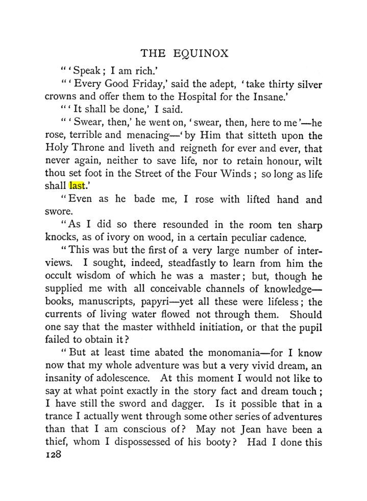 Original scan of The Equinox (Volume I, Number I), PDF page 138