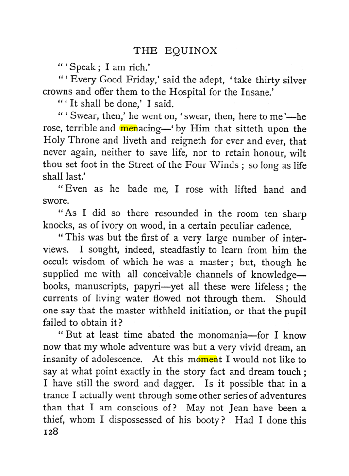 Original scan of The Equinox (Volume I, Number I), PDF page 138