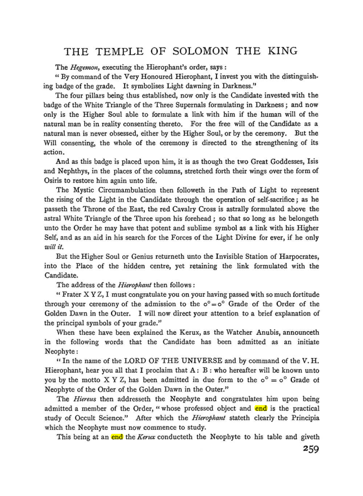 Original scan of The Equinox (Volume I, Number I), PDF page 267