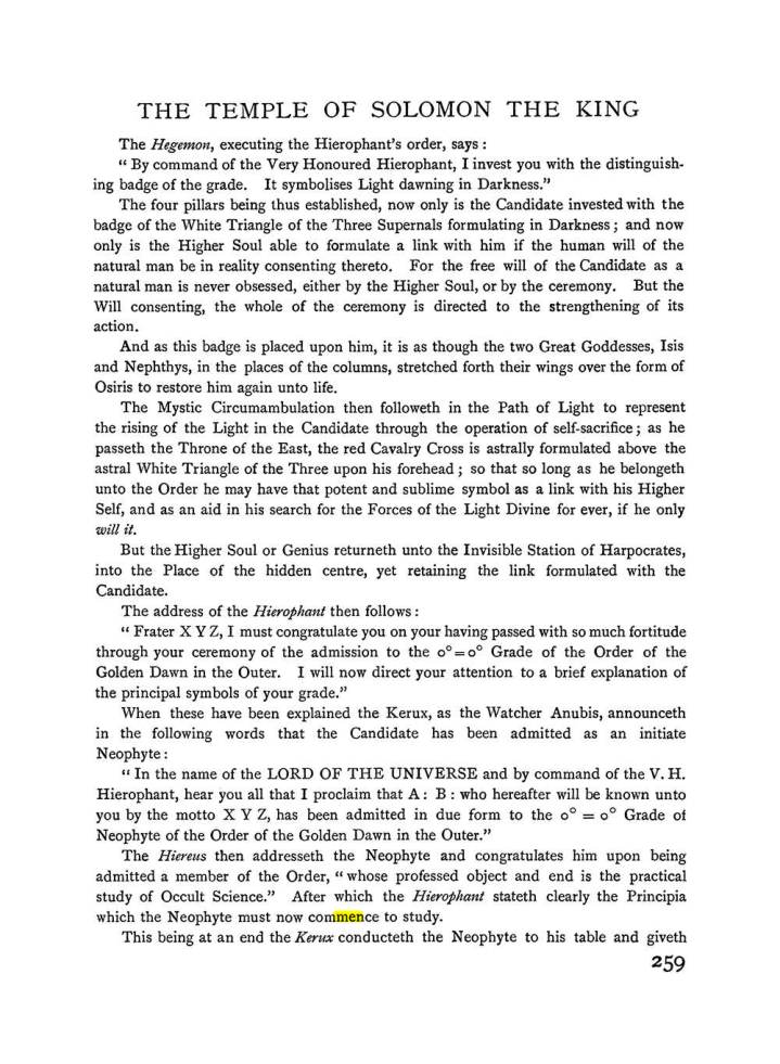 Original scan of The Equinox (Volume I, Number I), PDF page 267