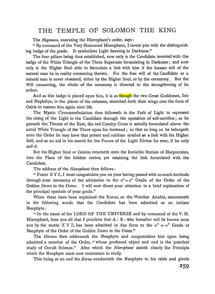 Original scan of The Equinox (Volume I, Number I), PDF page 267