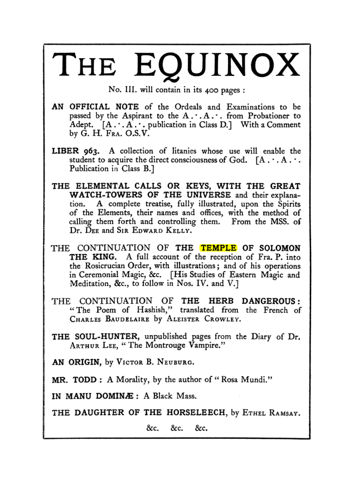 Original scan of The Equinox (Volume I, Number I), PDF page 406