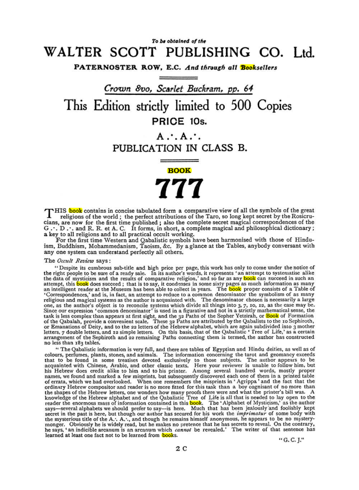 Original scan of The Equinox (Volume I, Number I), PDF page 410