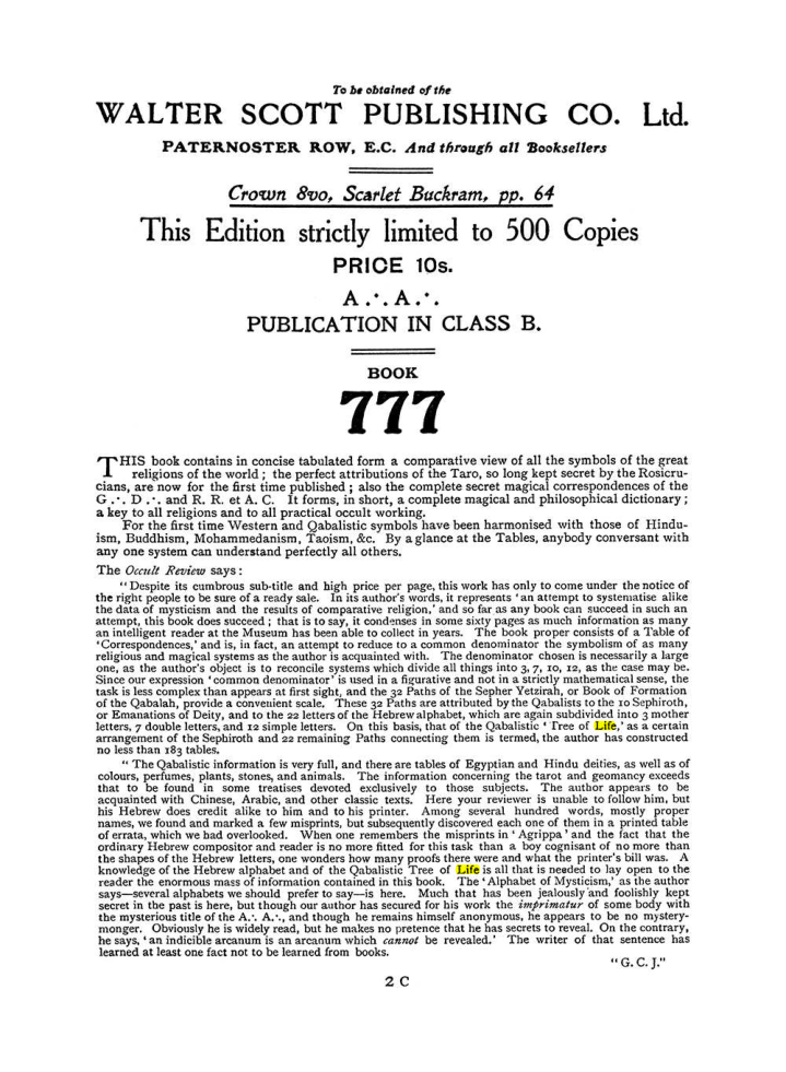 Original scan of The Equinox (Volume I, Number I), PDF page 410