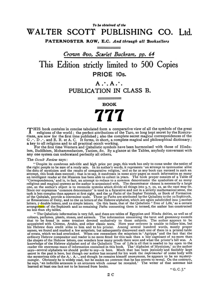 Original scan of The Equinox (Volume I, Number I), PDF page 410