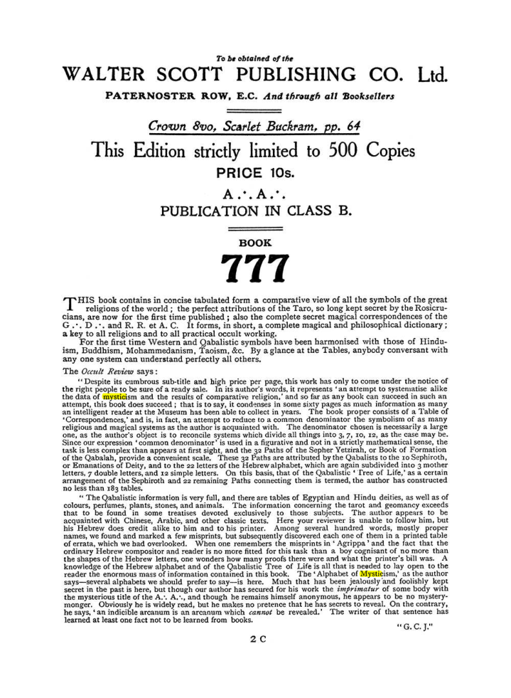 Original scan of The Equinox (Volume I, Number I), PDF page 410