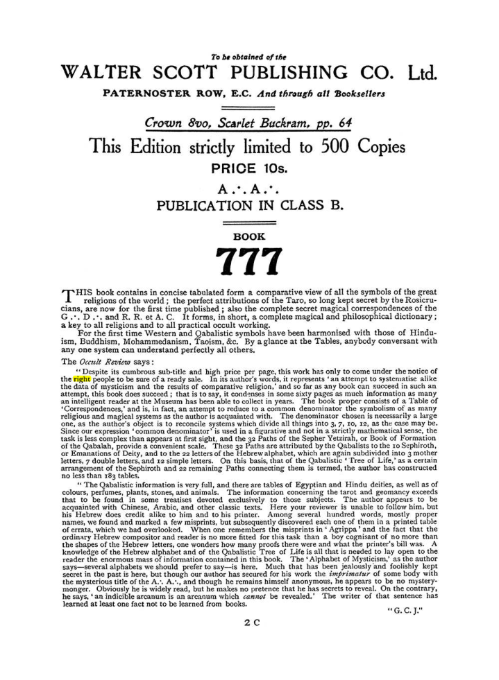 Original scan of The Equinox (Volume I, Number I), PDF page 410