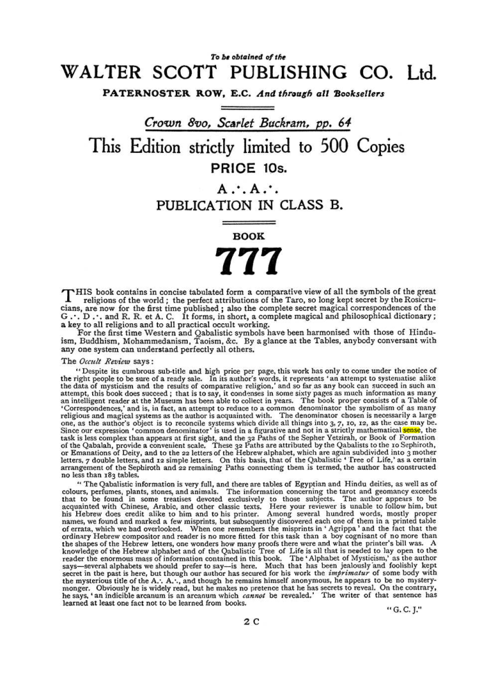 Original scan of The Equinox (Volume I, Number I), PDF page 410