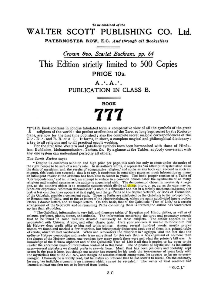 Original scan of The Equinox (Volume I, Number I), PDF page 410